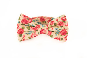 creamy tan + red roses bow tie