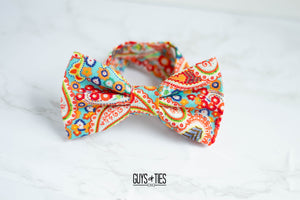 colorful country paisley bow tie