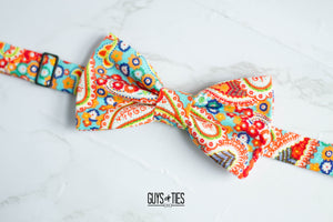 colorful country paisley bow tie