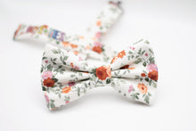 Load image into Gallery viewer, ivory burnt orange floral bow tie