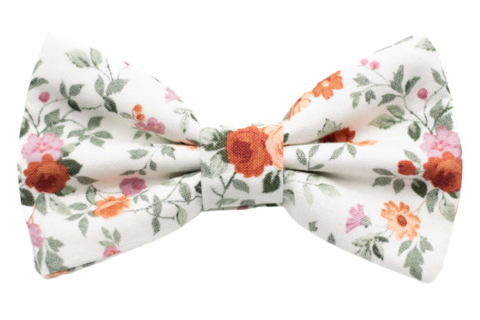 ivory floral bow tie