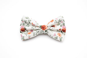 ivory burnt orange floral bow tie