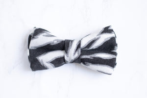 black + white zebra stripes dog bow tie