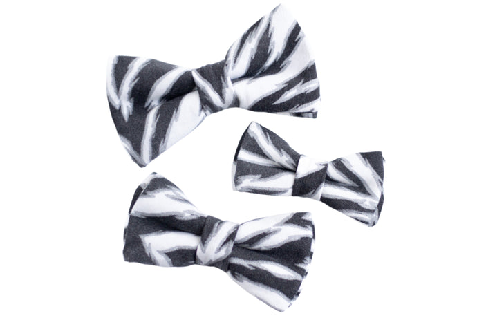 zebra stripes dog bow tie