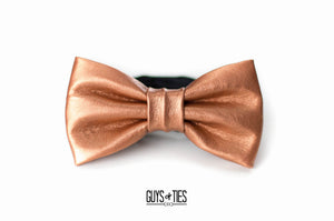 copper bow tie | faux vegan leather