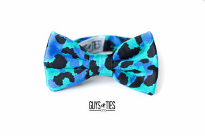 turquoise blue bow tie | cheetah print