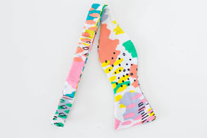 colorful artistic self tie bow tie