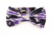 Load image into Gallery viewer, purple and black aztec print bow tie